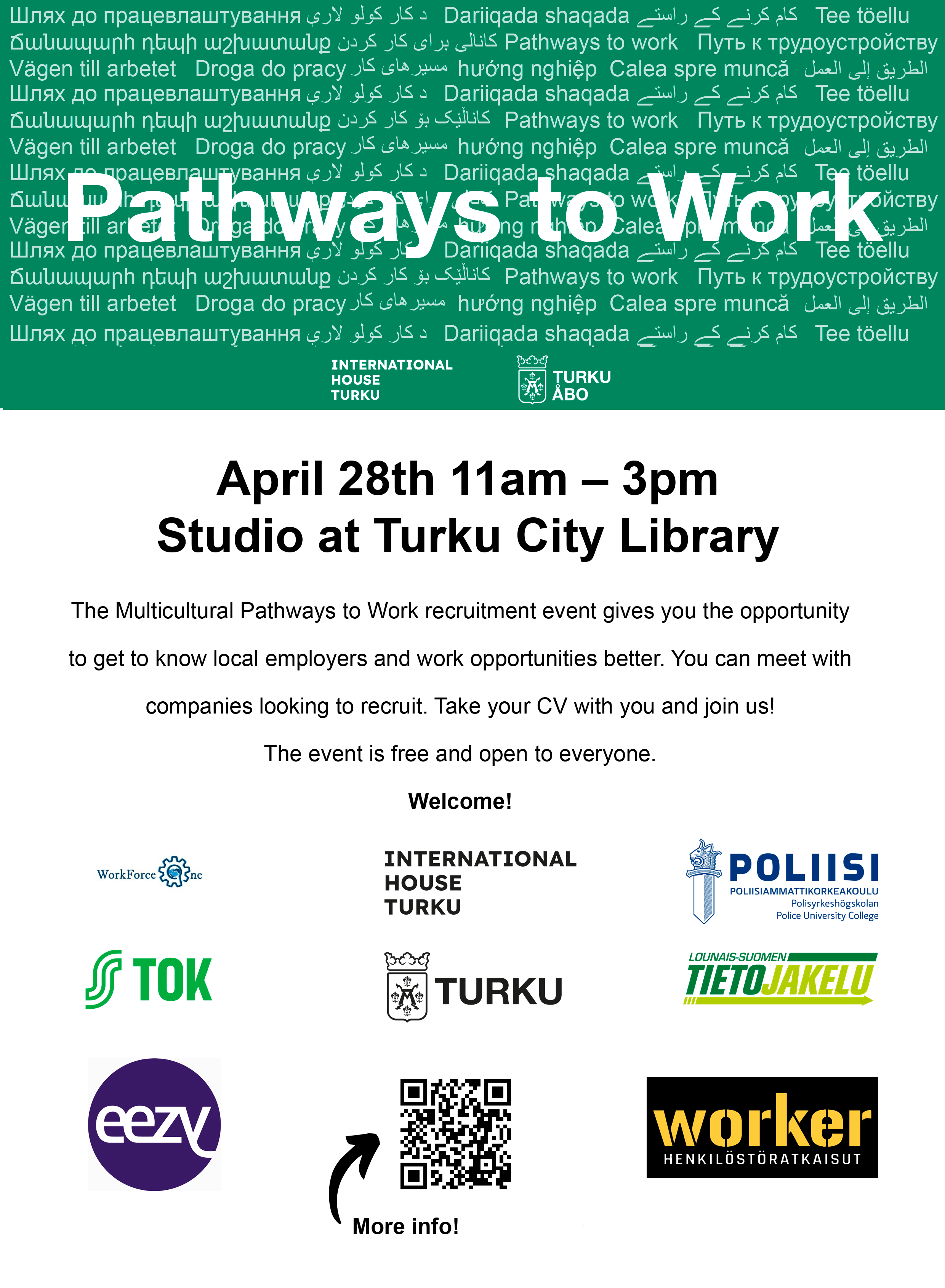 Pathways to work - recruitment event - International House Turku